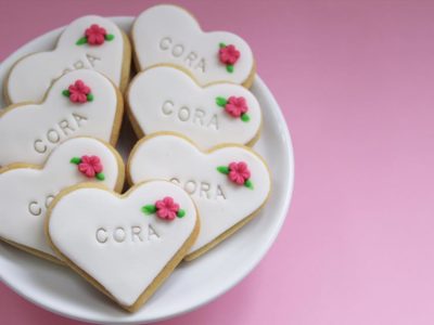 biscoito coração com nome