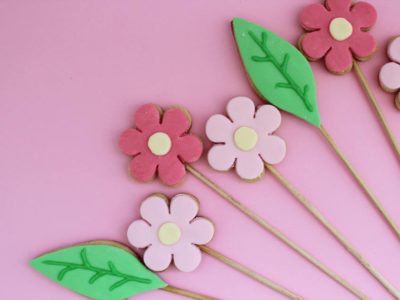 biscoito no palito tema jardim
