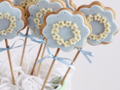biscoito no palito tema flor