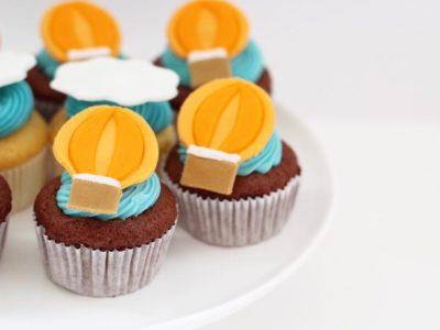 cupcake tema balão