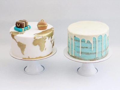 dupla de bolo tema viagem