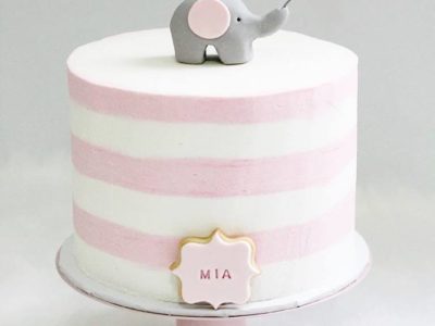 buttercream cake listrado tema elefantinho