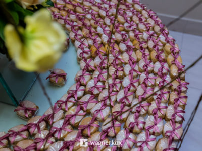 Bem Casados no plastico e fita rosa antigo