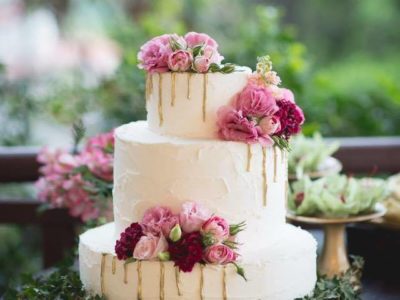 Drip cake dourado espatulado