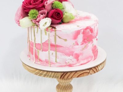 Bolo buttercream mesclado com flores